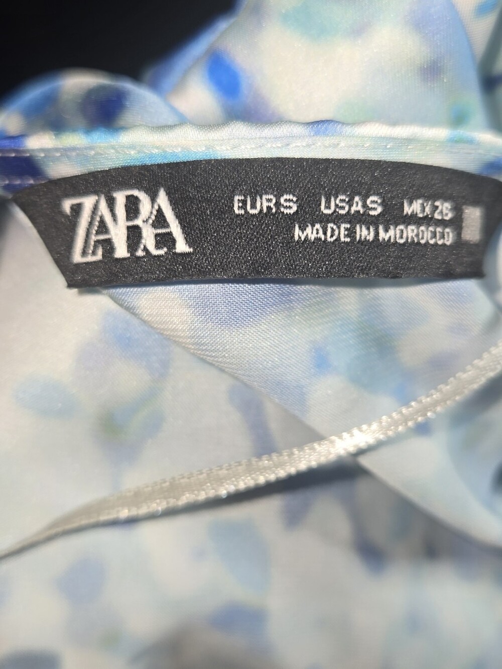 Zara Blue Multi-Print Wrap Blouse - Picture 2 of 7